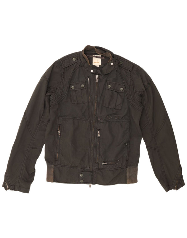 Женская куртка Diesel в стиле милитари UK 18 XL, черный нейлон