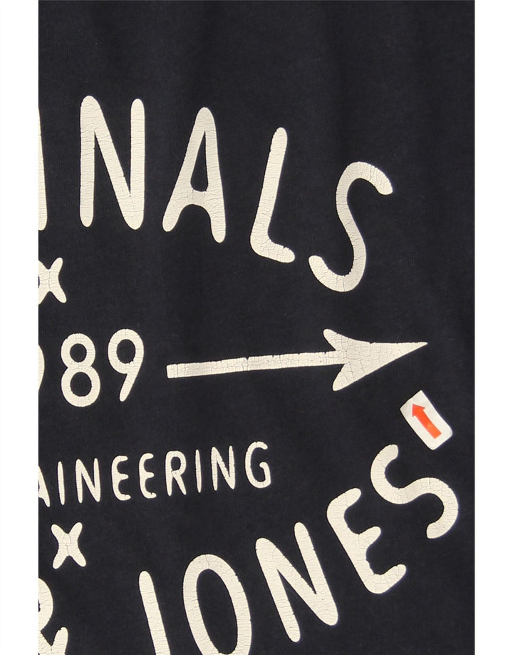 Мужской топ с рисунком Jack & Jones с длинным рукавом, средний темно-синий, хлопок