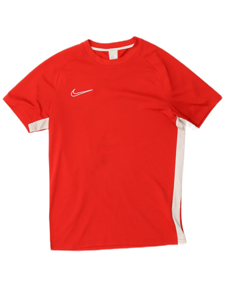 Мужская футболка Nike Dri Fit Верх среднего красного цвета из полиэстера с цветными блоками
