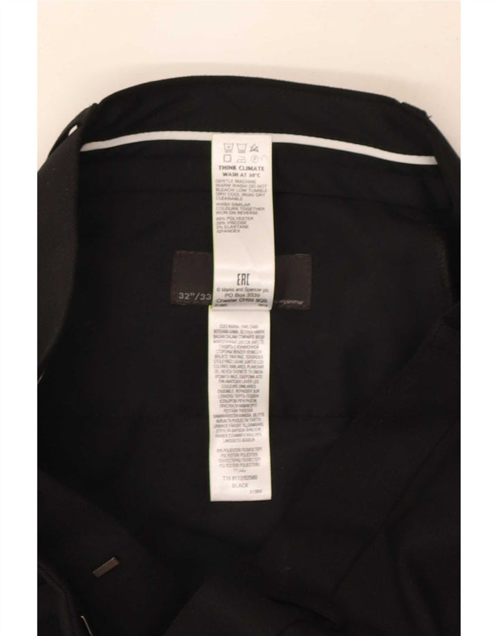Мужские брюки узкого кроя Marks & Spencer W32 L33, черный полиэстер
