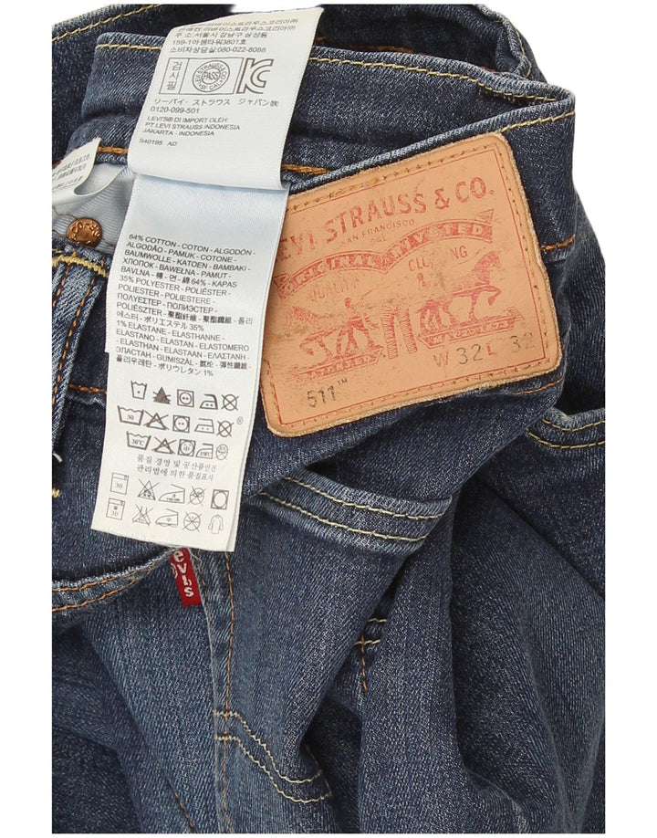 Мужские джинсы Levi's 511 Slim W32 L32 Темно-синие, хлопок