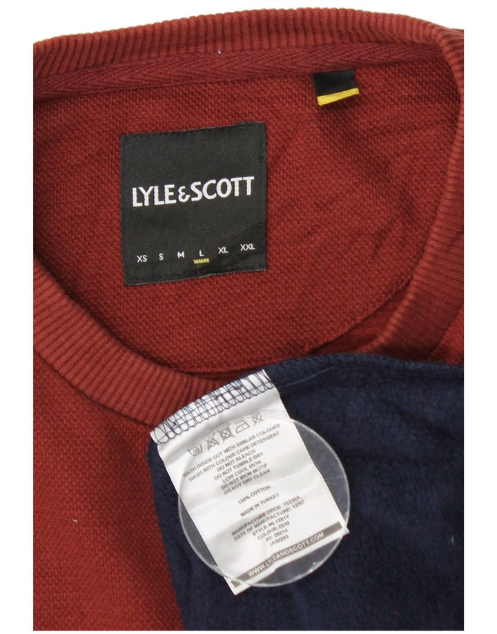 Мужской свитшот Lyle & Scott, большой хлопковый джемпер темно-синего цвета с цветными блоками