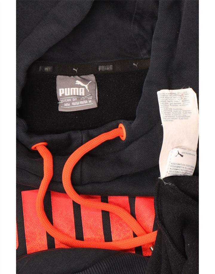 Мужской джемпер с капюшоном Puma, черный, хлопковый, среднего размера