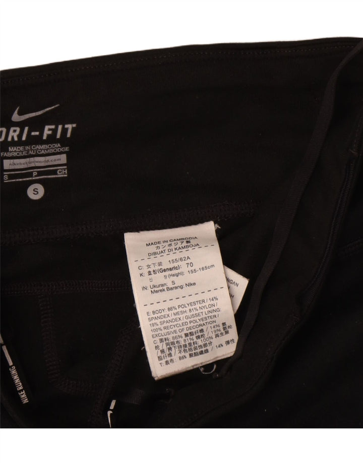 Женские леггинсы-капри Nike Dri Fit UK 10, маленькие черные из полиэстера