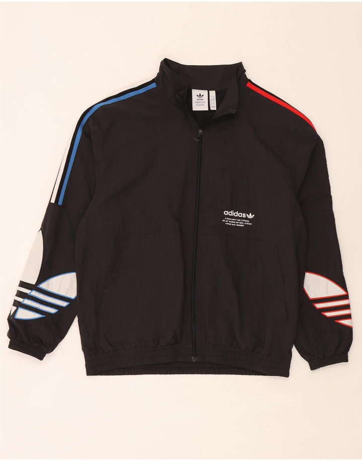 Мужской спортивный костюм Adidas с графическим рисунком, большая черная куртка из полиамида