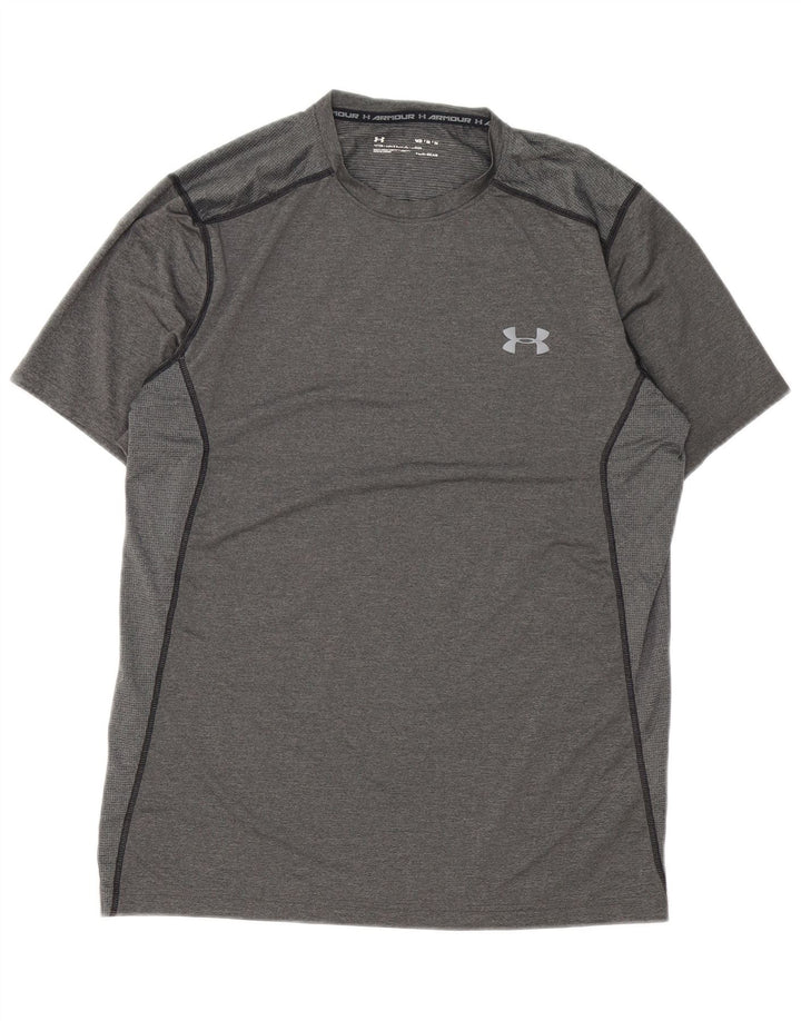 Мужская футболка Under Armour Heat Gear, верх из полиэстера среднего серого цвета