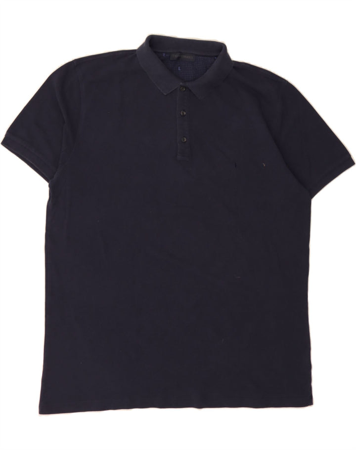 TRUSSARDI Mens Polo Shirt XL Navy Blue Cotton Vintage Trussardi and Second-Hand Trussardi from Messina Hembry 