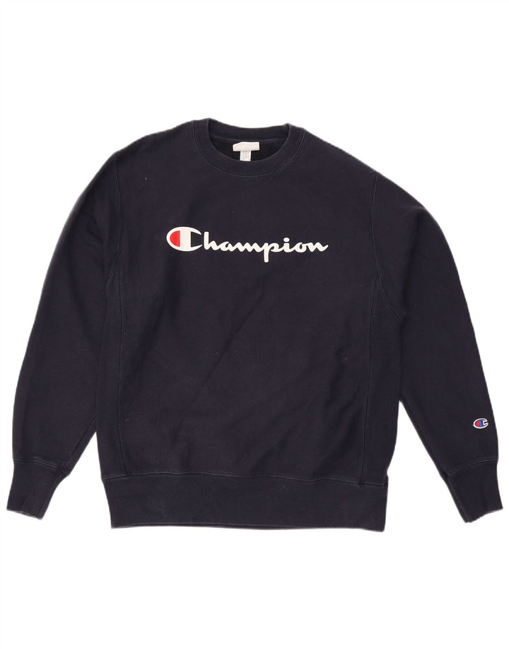 Мужской свитшот CHAMPION с графическим рисунком, средний темно-синий хлопковый джемпер