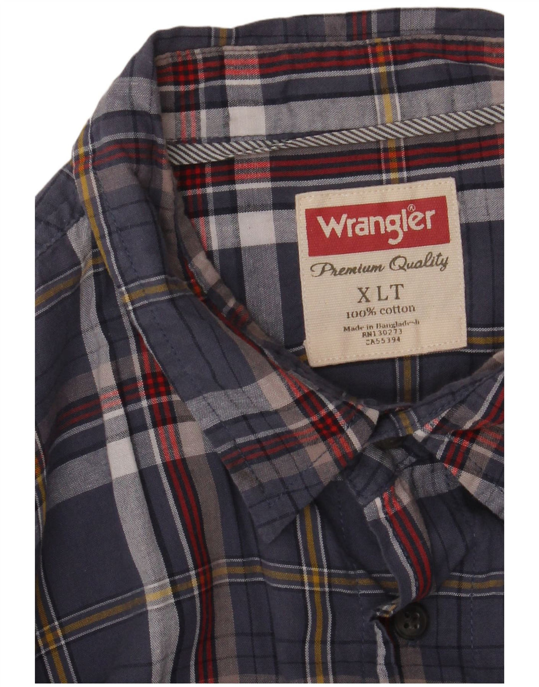 Мужская высокая рубашка Wrangler XL, темно-синяя клетка, хлопок