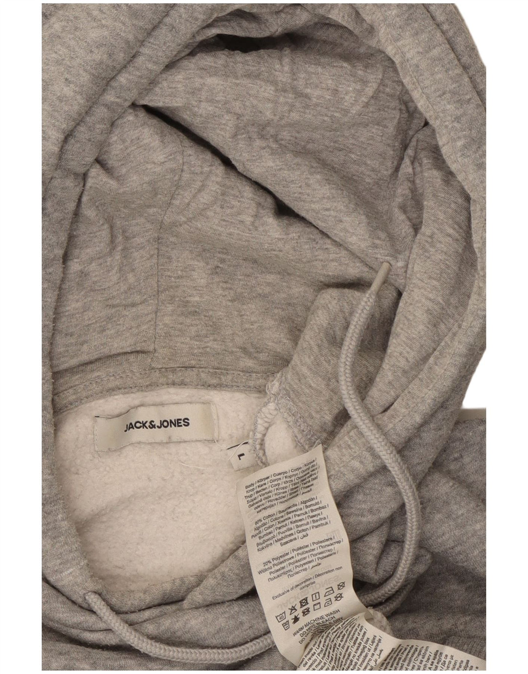 Мужской джемпер с капюшоном Jack & Jones, большой серый, хлопок