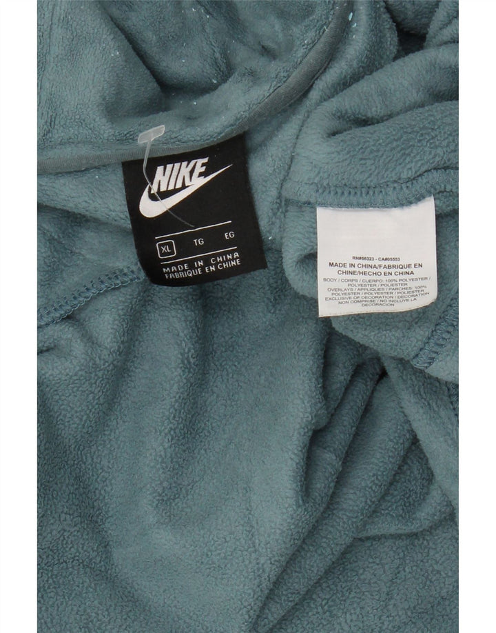 Женская флисовая куртка NIKE с капюшоном UK 18 XL, синяя, полиэстер