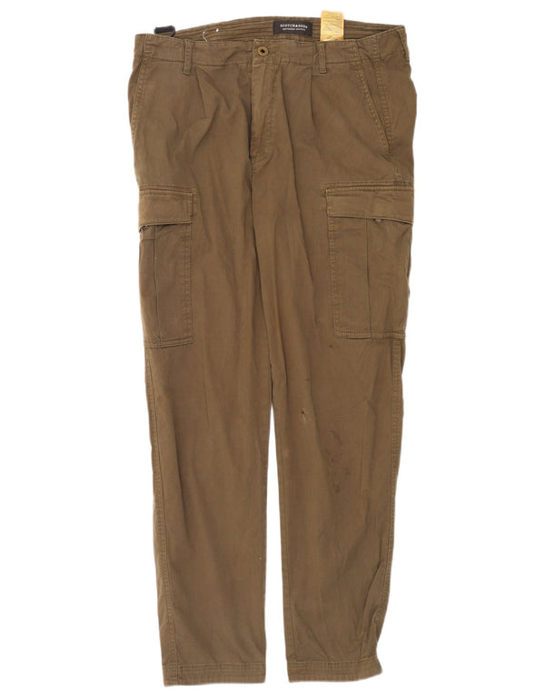Мужские зауженные брюки карго Scotch & Soda W31 L29, хлопок цвета хаки