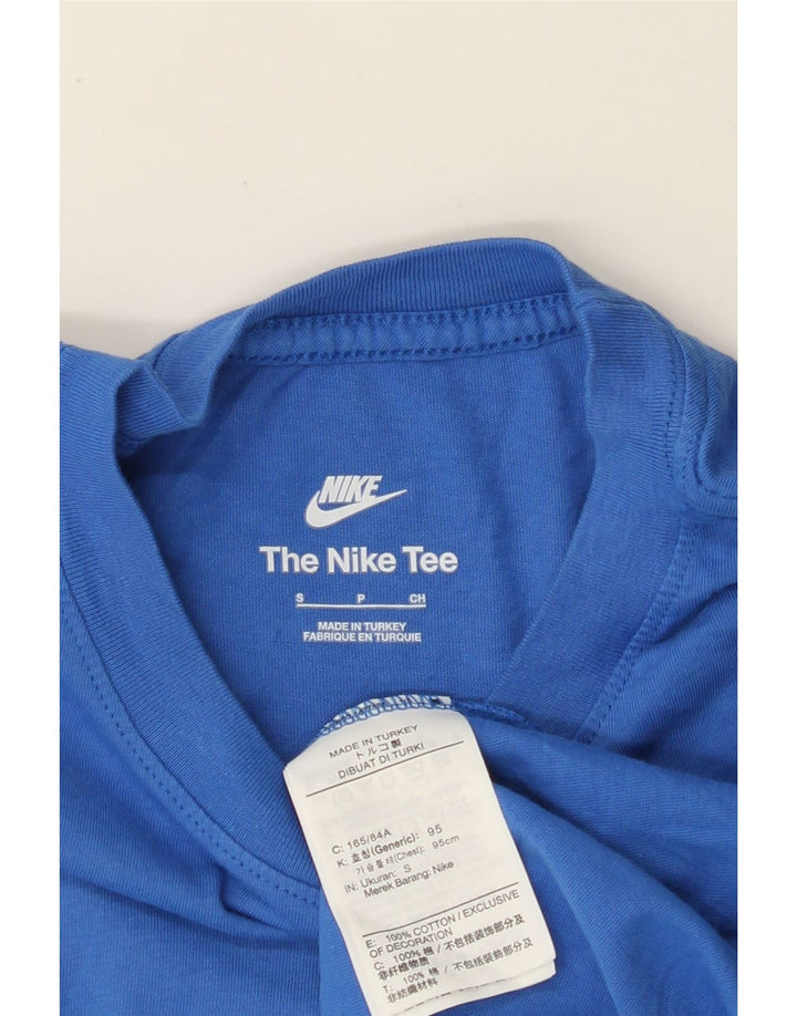 Мужская футболка с рисунком NIKE, маленький синий хлопок, маленький размер