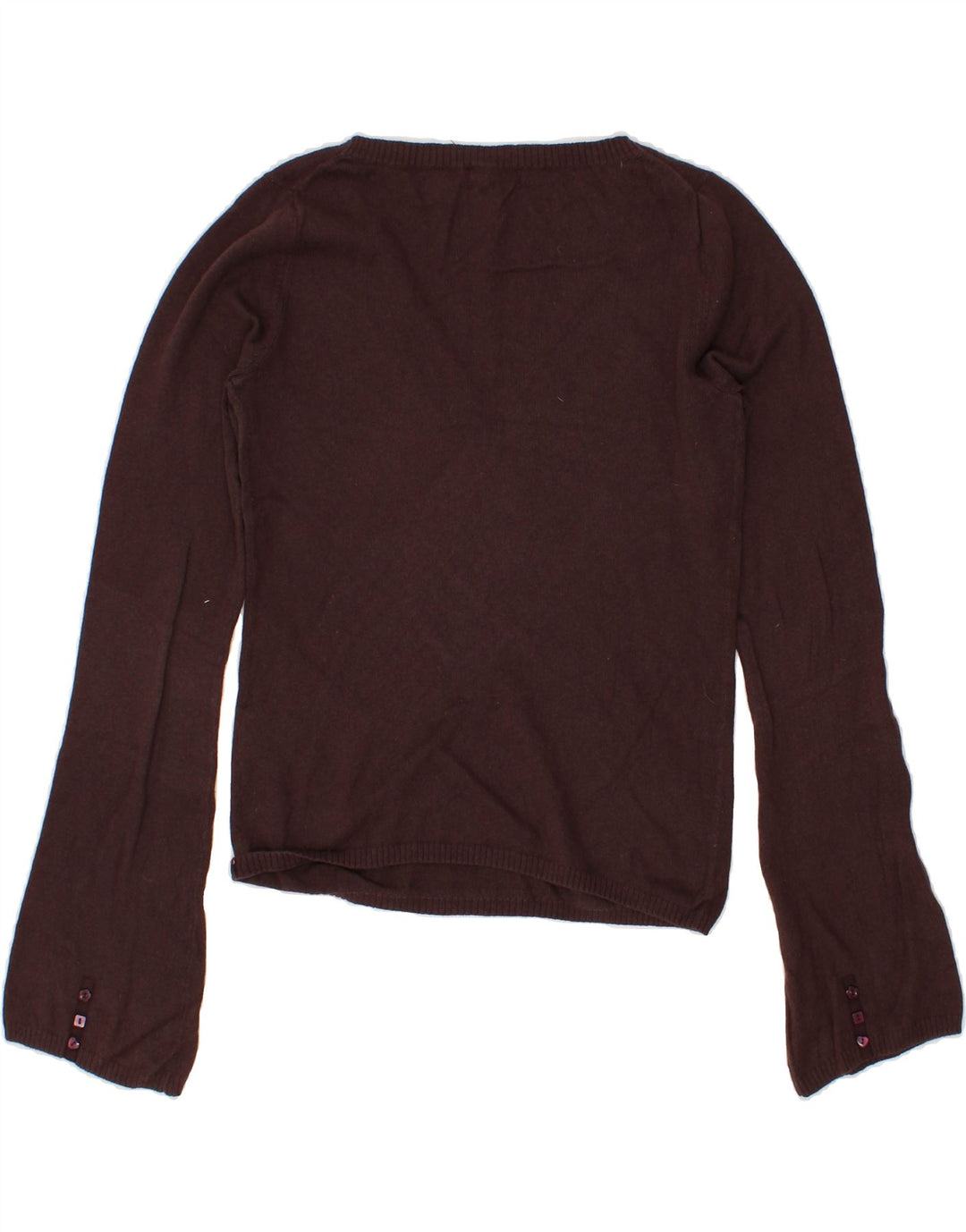 WHITE STUFF Womens V-Neck Jumper Sweater UK 12 Medium  Brown Cotton Vintage White Stuff and Second-Hand White Stuff from Messina Hembry 