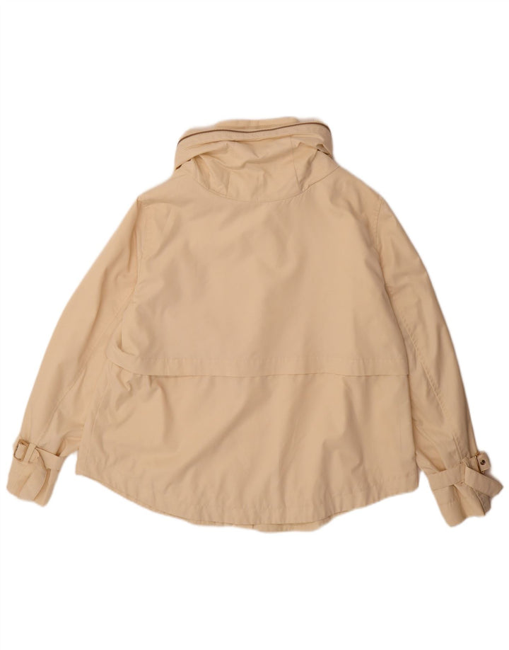 Женская куртка-бомбер с капюшоном Zara UK 14, большой размер, бежевый полиэстер