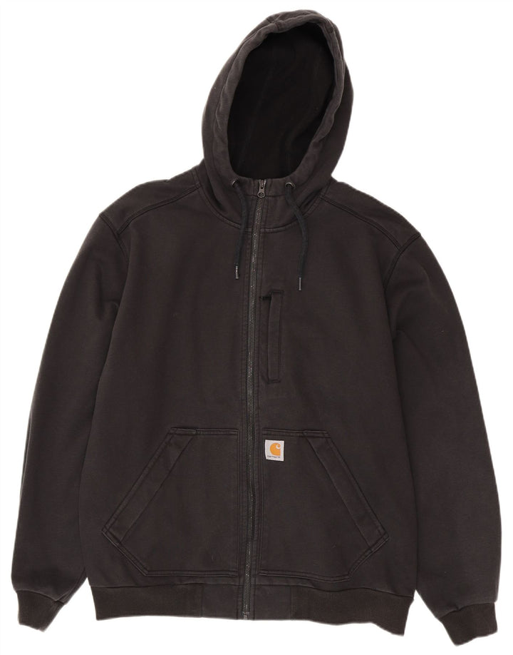 Мужской свитер свободного кроя с капюшоном Carhartt на молнии, большой черный полиэстер
