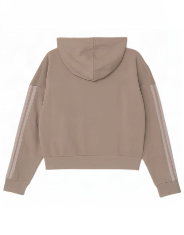 Женский укороченный джемпер с капюшоном на молнии Adidas Oversized UK 8/10, маленький серый