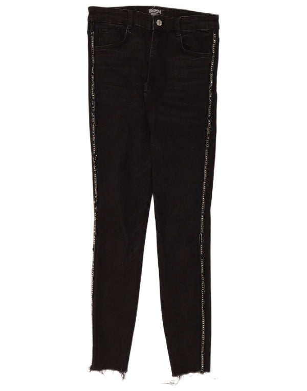 Женские джинсы скинни Zara EU 38, маленькие W28 L28, черные