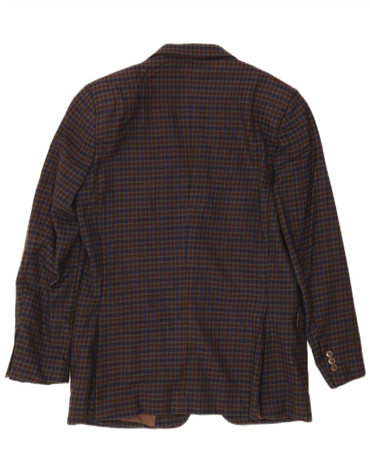 Мужской пиджак Aquascutum с 2 пуговицами, Великобритания 38, средний разноцветный клетчатый узор