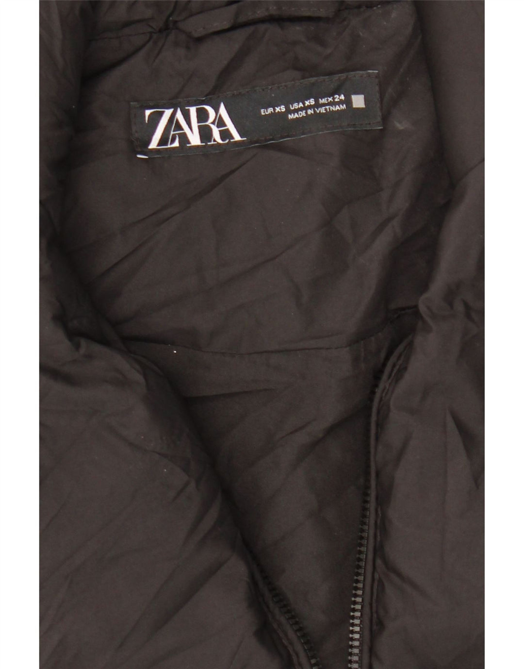 Женский укороченный жилет большого размера с набивкой ZARA UK 6 XS, черный полиэстер