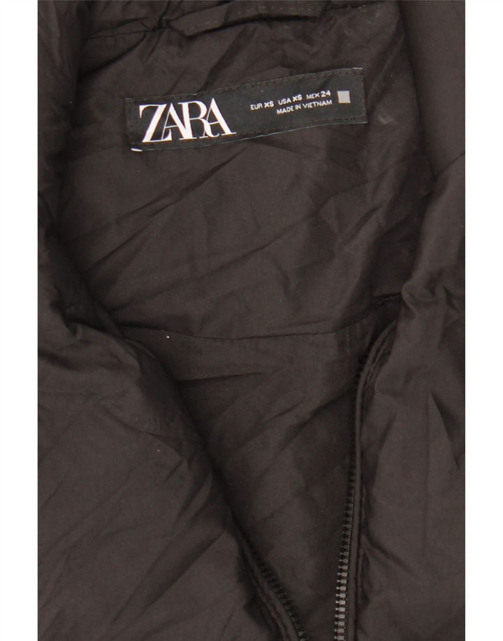 Женский укороченный жилет большого размера с набивкой ZARA UK 6 XS, черный полиэстер
