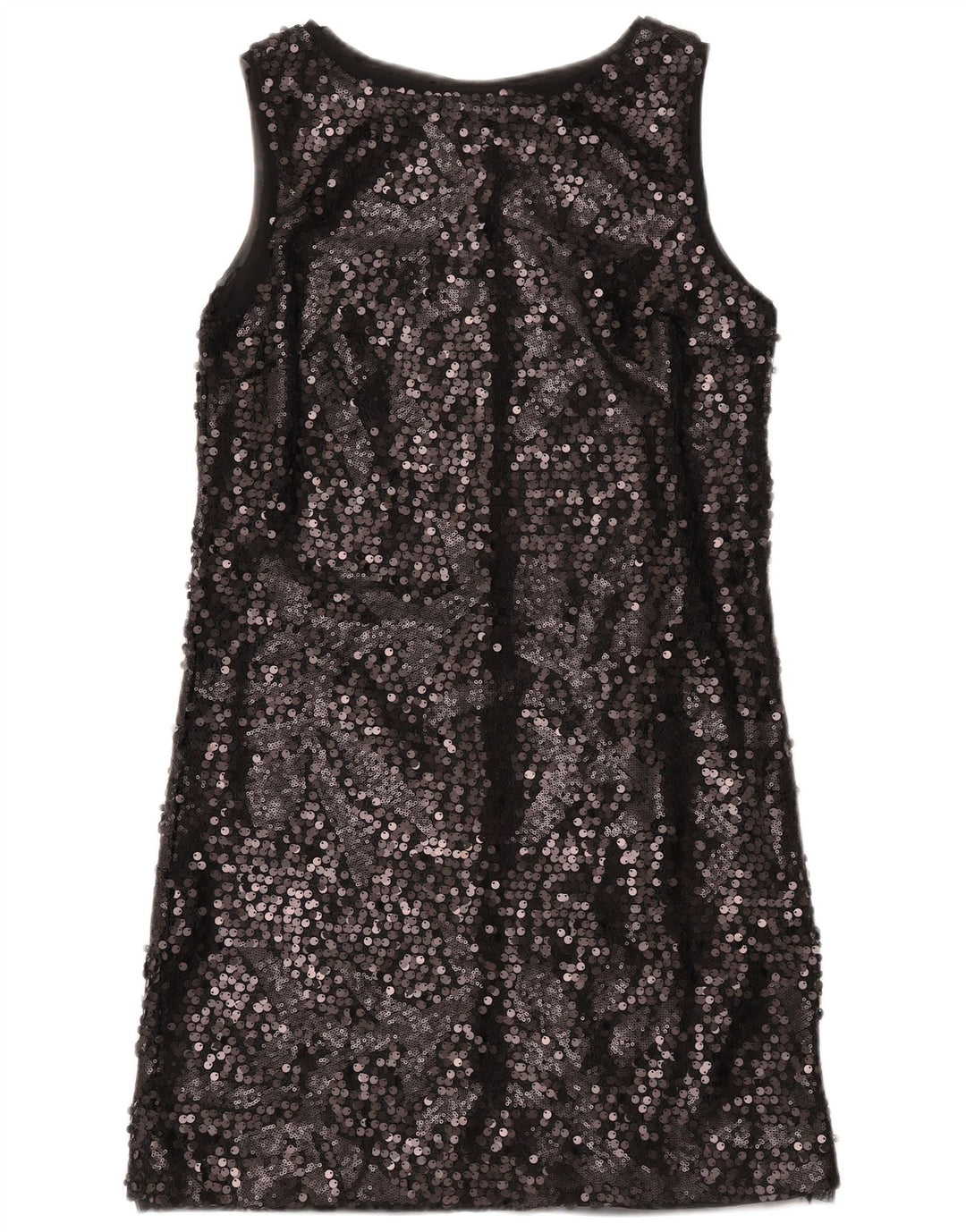 Женское платье прямого кроя без рукавов BENETTON UK 10, маленькое черное, полиэстер