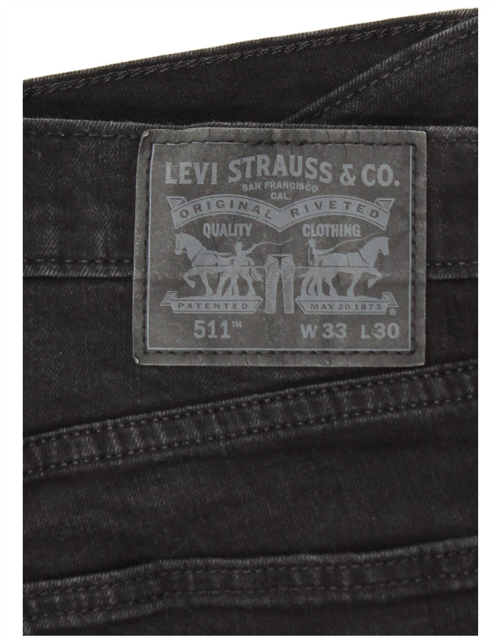 Мужские джинсы Levi's 511 Slim W33 L26, черный хлопок