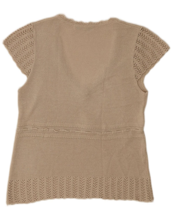 Женская майка Zara Vest UK 12, средний бежевый акрил