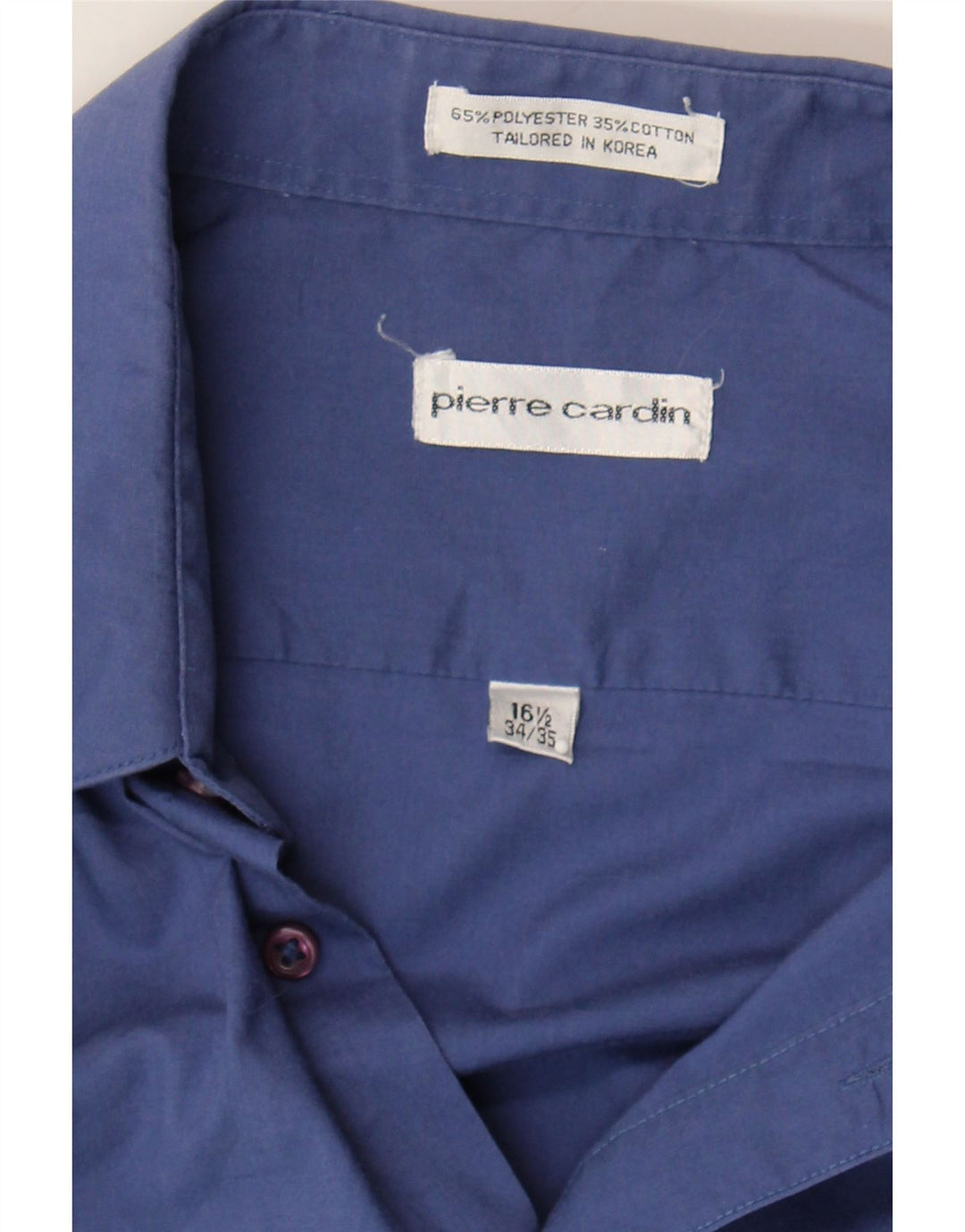 PIERRE CARDIN Mens Shirt Size 16 1/2 Large Blue Polyester Vintage Pierre Cardin and Second-Hand Pierre Cardin from Messina Hembry 