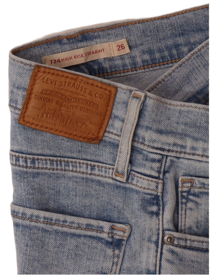 Женские прямые джинсы Levi's 724 с высокой посадкой W26 L28 синие