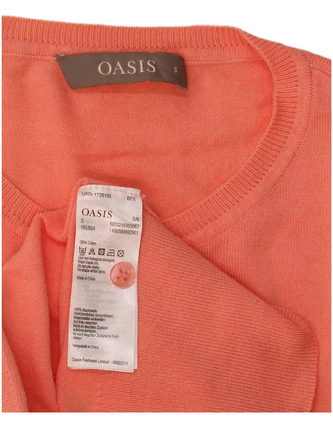 Женский свитер-кардиган Oasis UK 10, маленький оранжевый, хлопок
