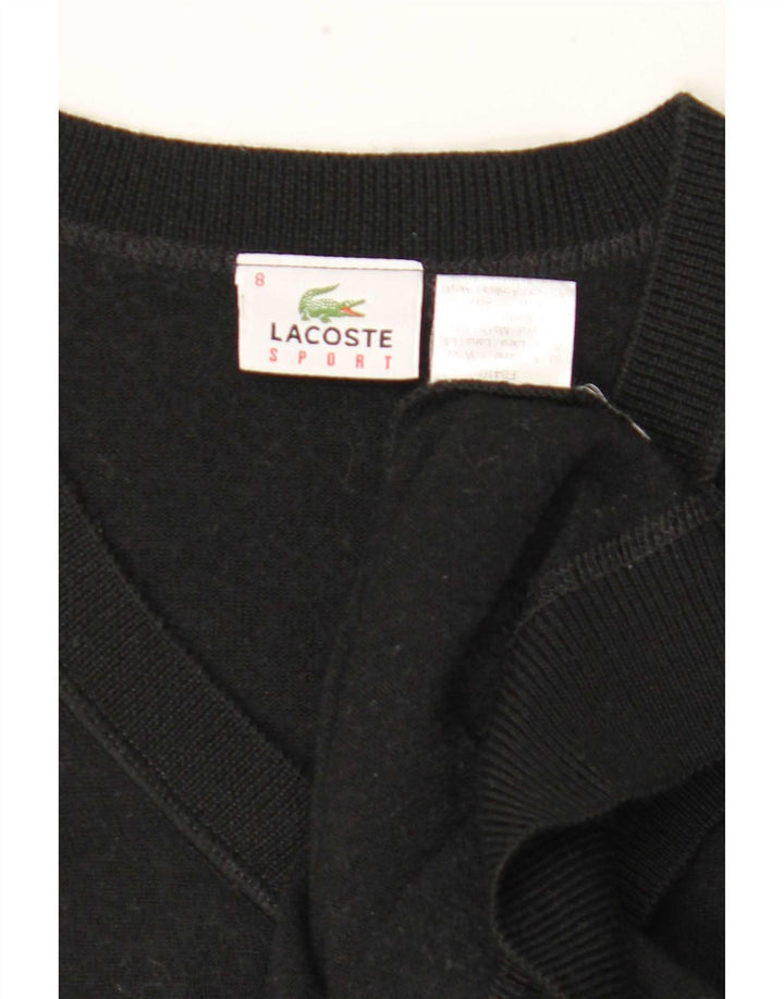 Мужской джемпер с v-образным вырезом Lacoste, размер 8, 3XL, черный, шерсть