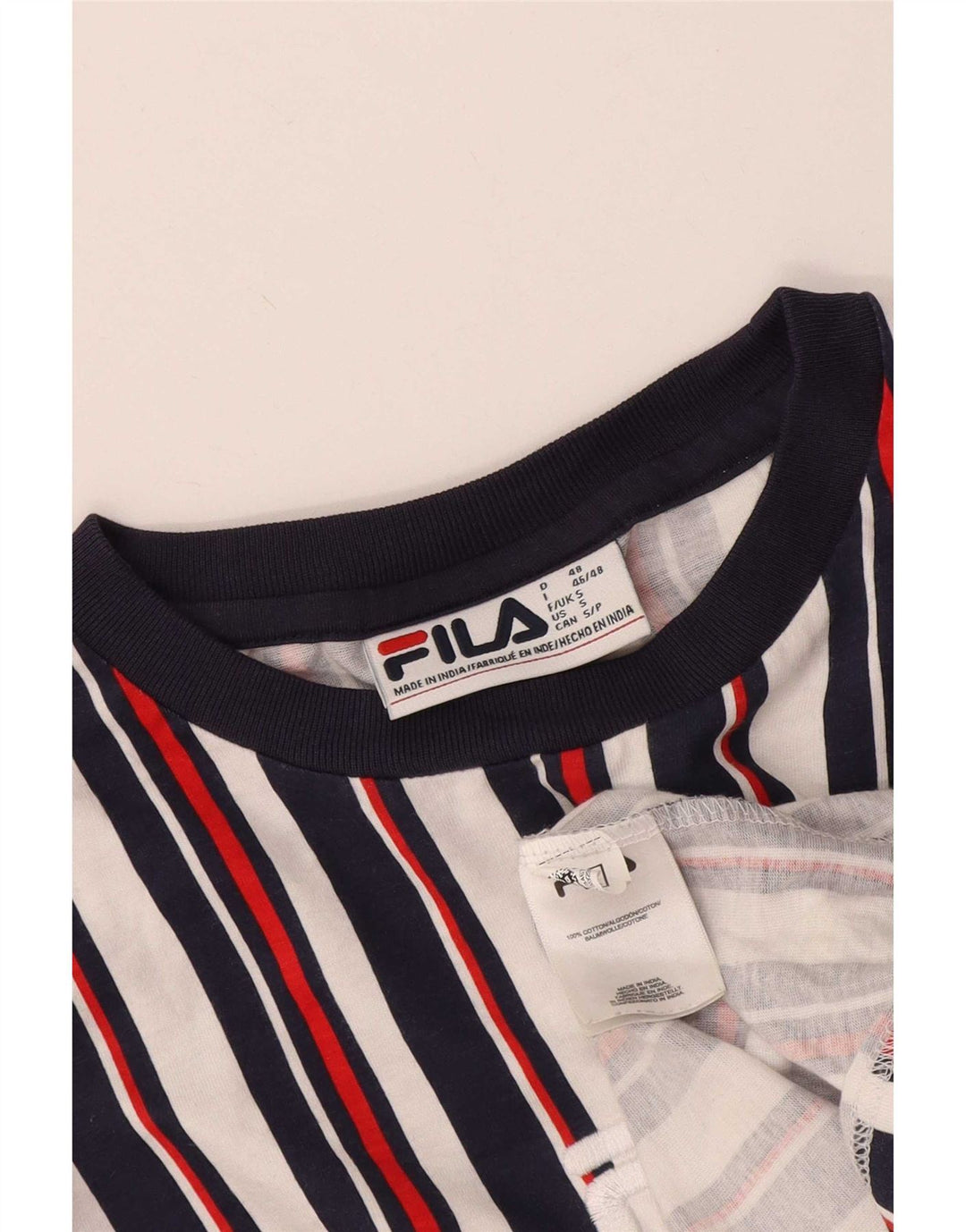 Fila Мужская футболка с рисунком, маленькая хлопковая разноцветная полоска