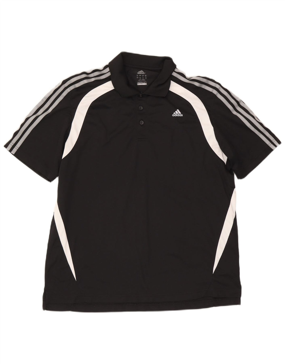 Мужская рубашка-поло Adidas Climalite XL, черная, полиэстер с цветными блоками