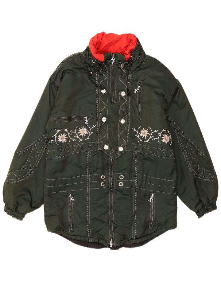 Женская лыжная куртка Sportalm Oversized с графическим рисунком EU 38, средний зеленый цветочный принт