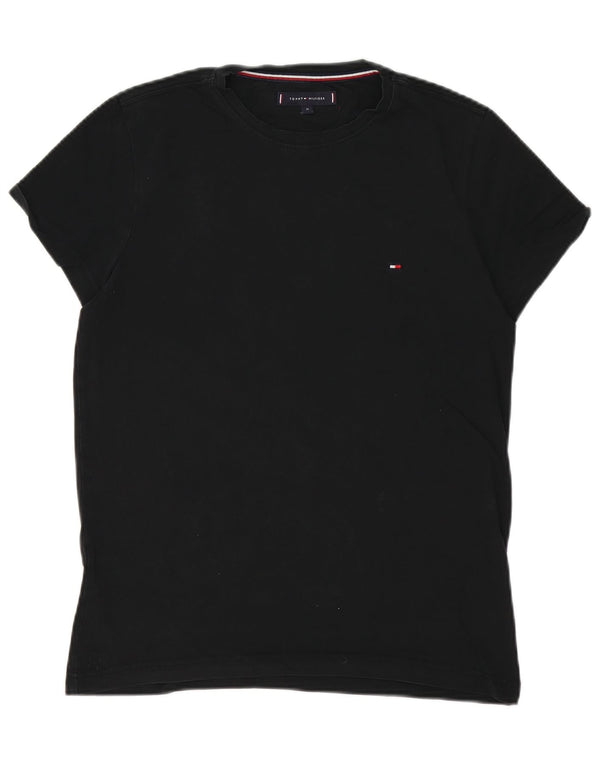 Мужская футболка Tommy Hilfiger из хлопка среднего размера, черная