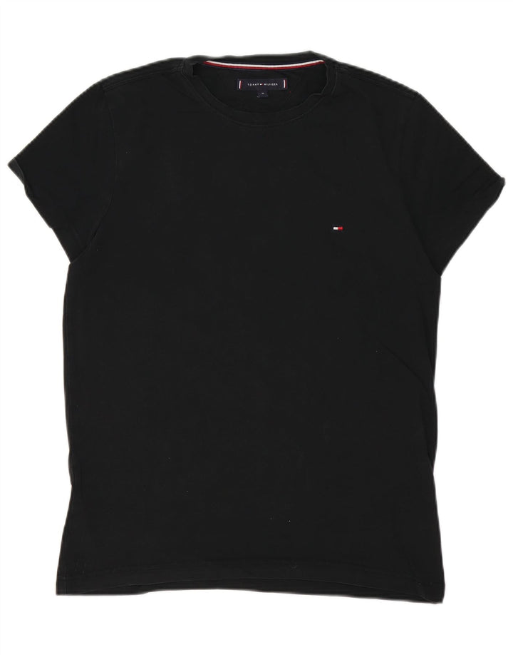 Мужская футболка Tommy Hilfiger из хлопка среднего размера, черная