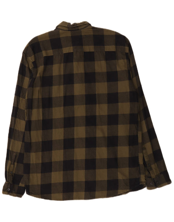 Мужская фланелевая рубашка Jack & Jones XL, цвет хаки, хлопок в клетку