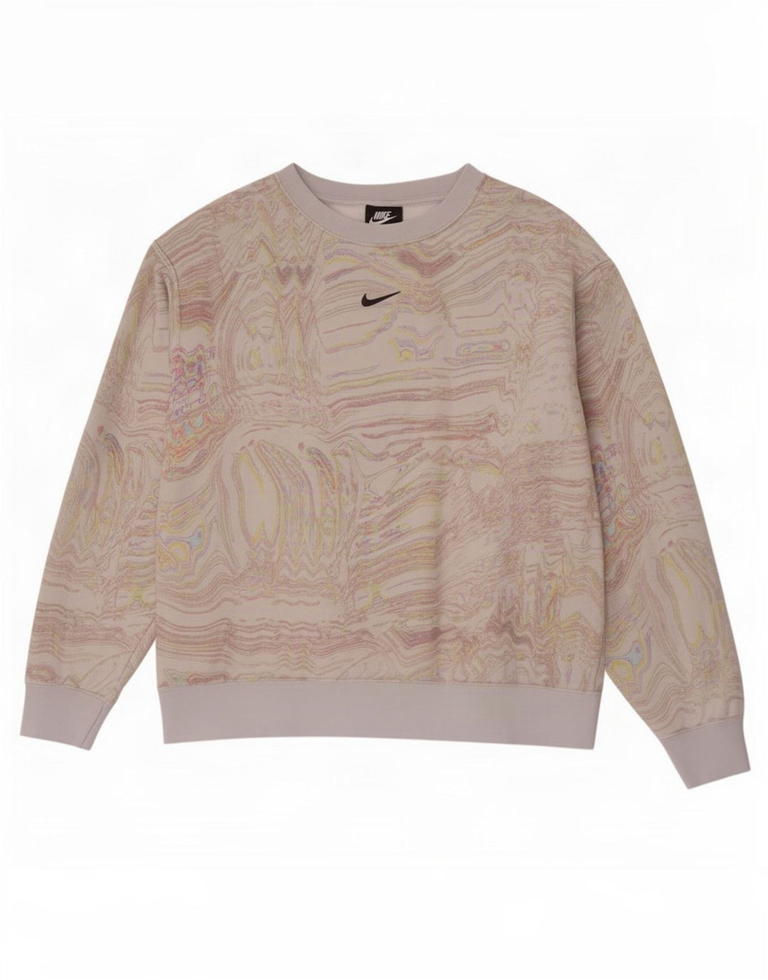 Женский свитер с абстрактным узором Nike UK 16, большой Off White