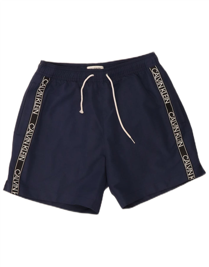 Calvin Klein Мужские шорты для плавания с рисунком, темно-синие, полиэстер