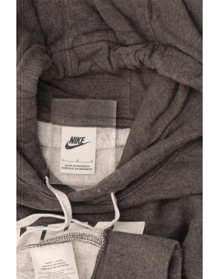 Мужской джемпер с капюшоном с графическим рисунком Nike, большой размер, серый, хлопковый