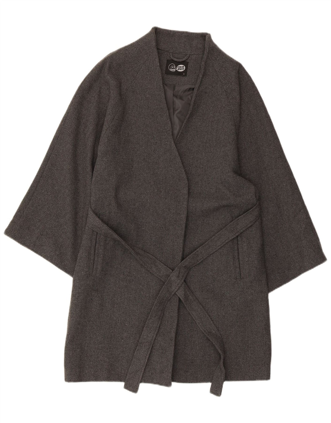 CHEAP MONDAY Женское пальто UK 10, маленькое серое акрил