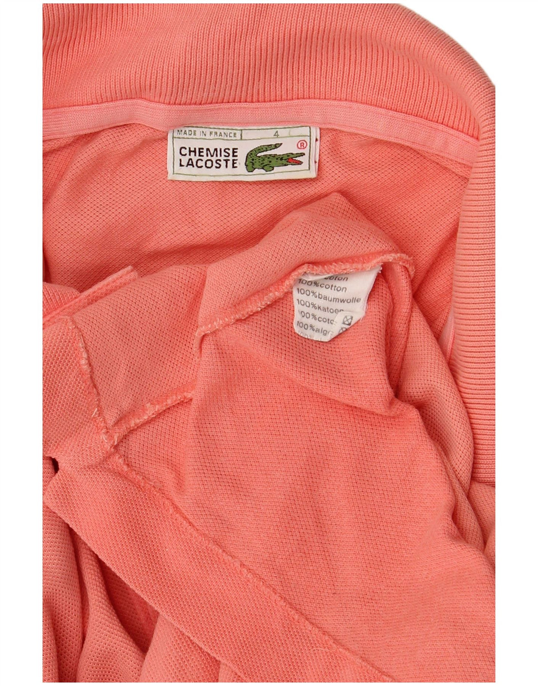 Мужская рубашка-поло Lacoste, размер 4, средний розовый хлопок, размер 4