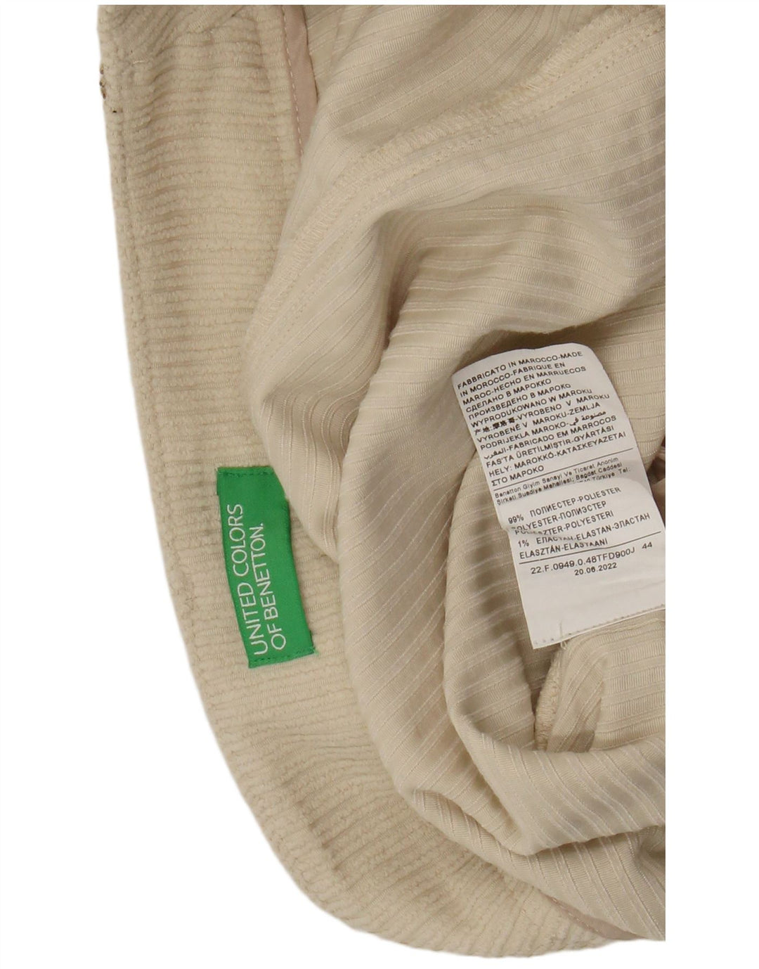 Женские вельветовые шорты Benetton UK 12 Medium W28 Бежевые, полиэстер