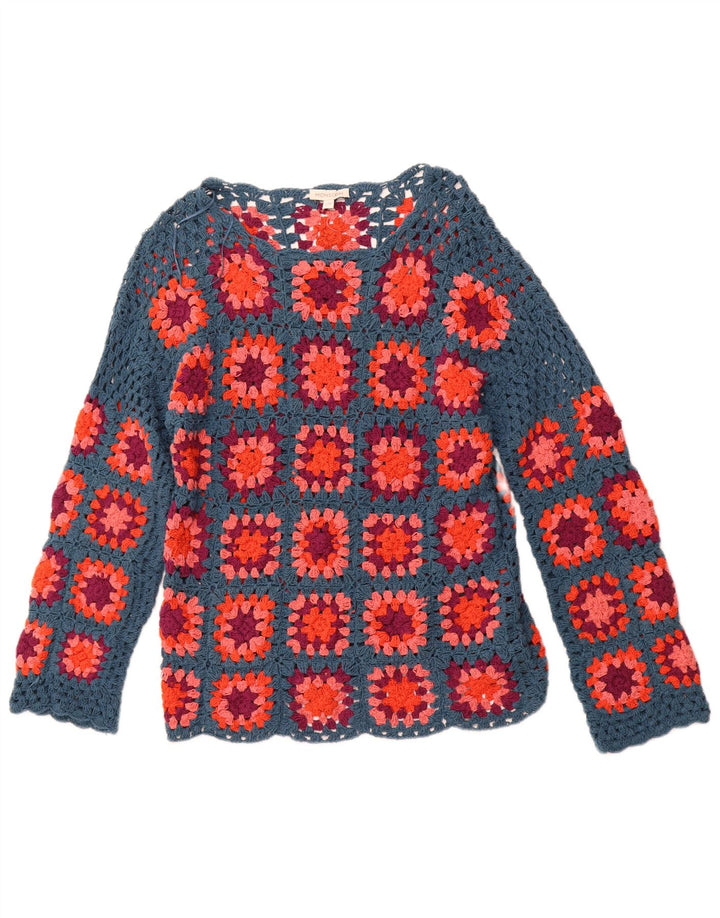 Женский джемпер с вырезом «лодочка» MONSONON, Великобритания, 10, маленький синий в клетку