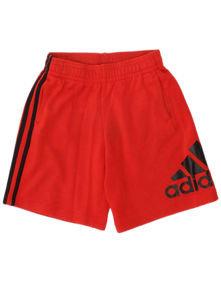 Спортивные шорты Adidas для мальчиков с рисунком 9-10 лет, красные