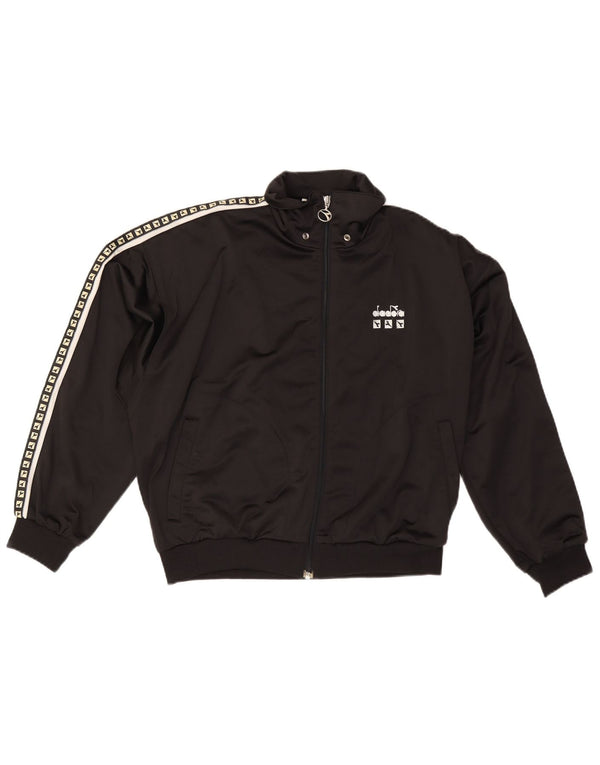 Мужской спортивный костюм Diadora с графическим рисунком UK 34 XS, черный полиэстер