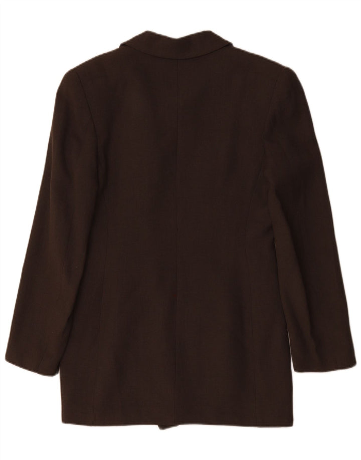 Винтажный женский двубортный пиджак UK 12, средний коричневый цвет