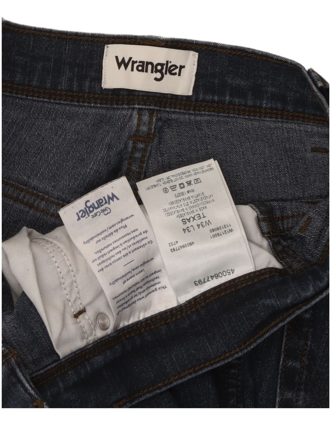 Мужские прямые джинсы Wrangler Texas W34 L34, синий хлопок