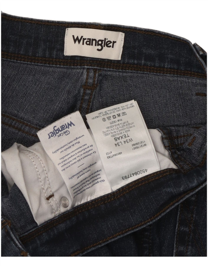 Мужские прямые джинсы Wrangler Texas W34 L34, синий хлопок